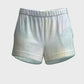 Shorts stampa "Foschia"  con elastico e piping a contrasto