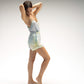 Shorts stampa "Foschia"  con elastico e piping a contrasto